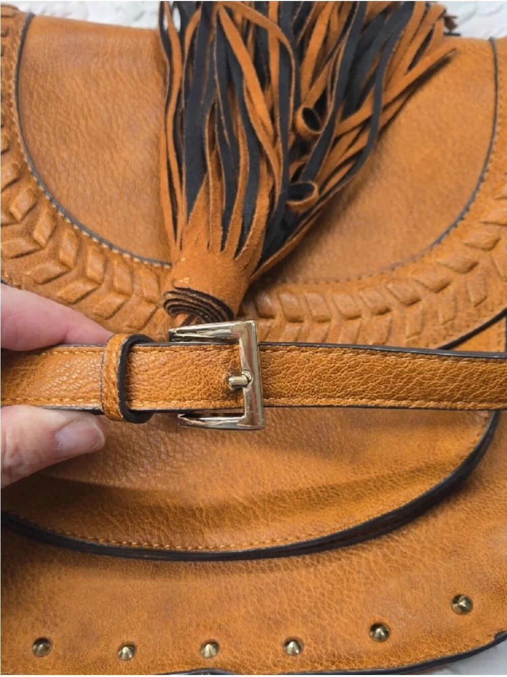 Steve Madden Tooled & Studded  Crossbody Bag